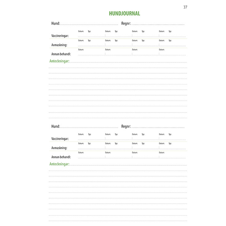 Hundjournal Hundboken