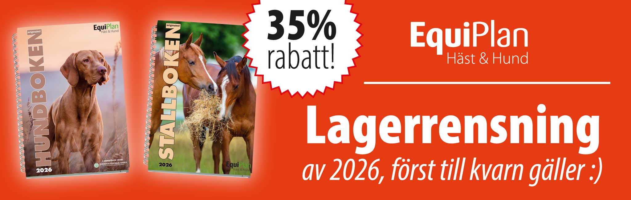 Stallboken & Hundboken 2026 35% rabatt