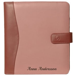 Utställnings- & Tävlingsmapp Duo Rosa Oxford läder med namngravyr
