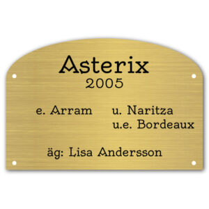 Boxskylt Guld/Svart Form 8