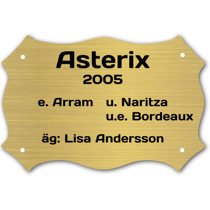 Boxskylt Guld/Svart Form 6