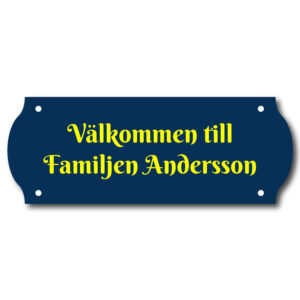 Dörrskylt 4 Blå/Gul